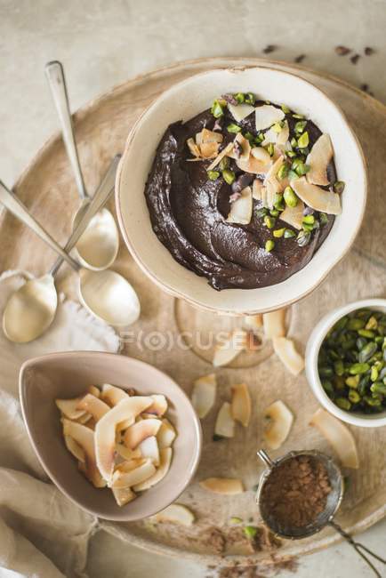 Avocado chocolate mousse — Stock Photo