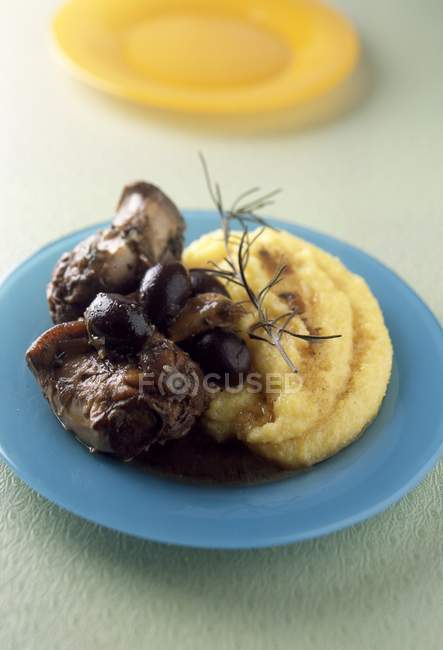 Rosemary stew with polenta — Stock Photo