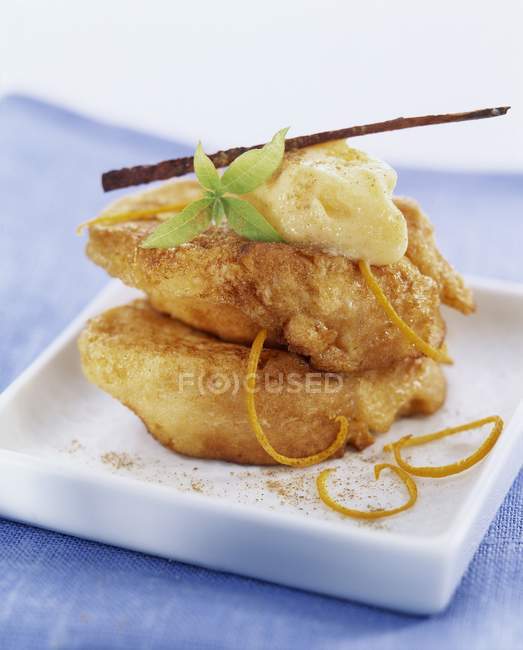 Fried meat slices stacked — Stock Photo