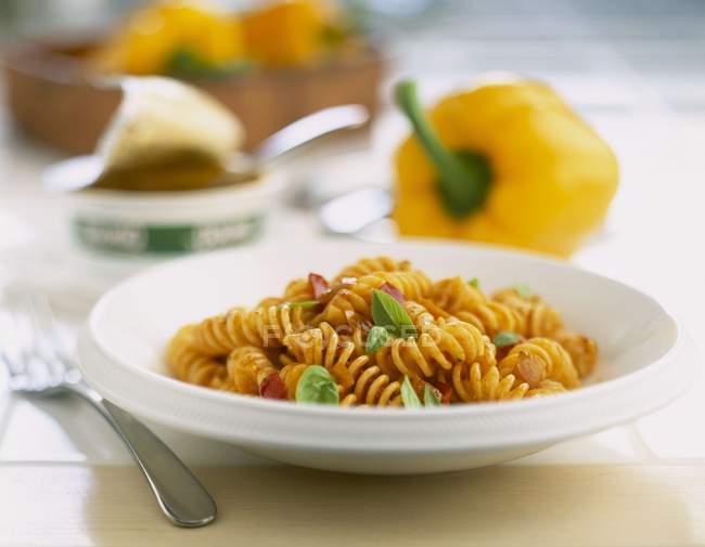 Tomato Fusilli pasta — Stock Photo