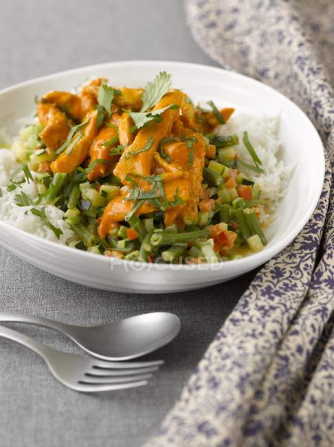 Pflanzliches grünes Curry — Stockfoto