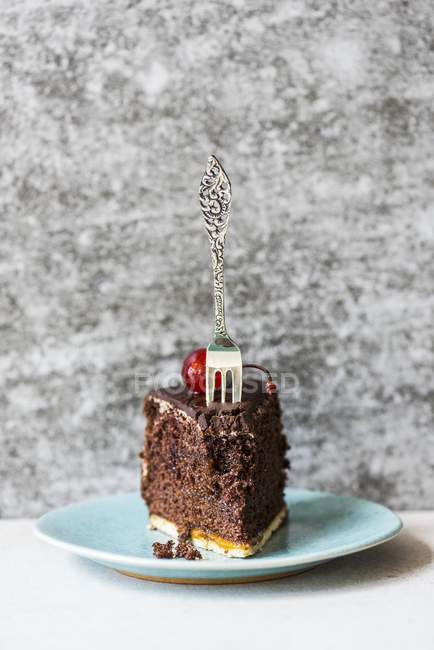 Gâteau au chocolat sur assiette — Photo de stock