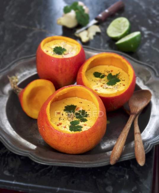 Thai-style pumpkin soup — Stock Photo