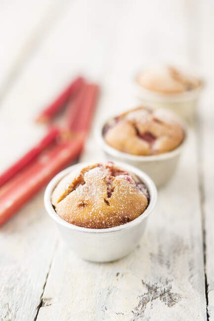 Muffins à la rhubarbe (sans gluten) — Photo de stock