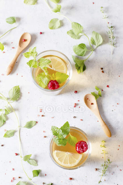 Close-up shot of delicious Iced Mint Tea — Stock Photo