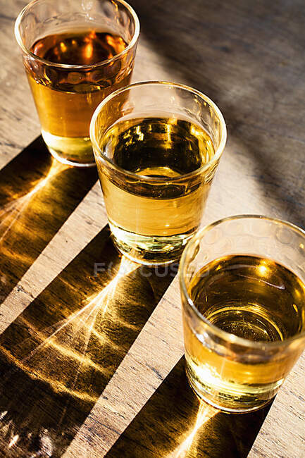 Trois verres de whisky — Photo de stock