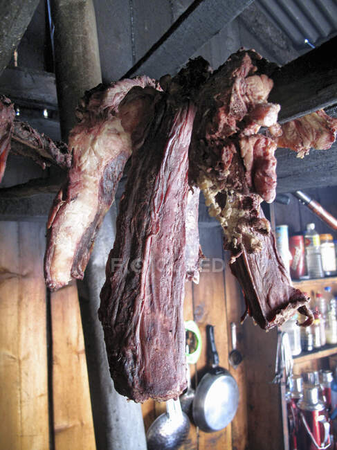 Carne di yak essiccata, primo piano — Foto stock