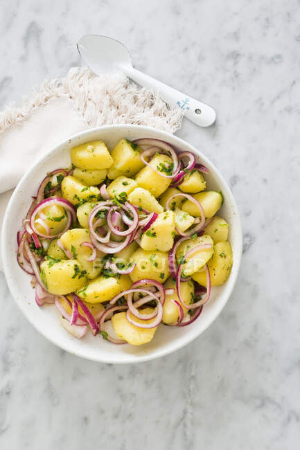 Potato and onion salad — Stock Photo
