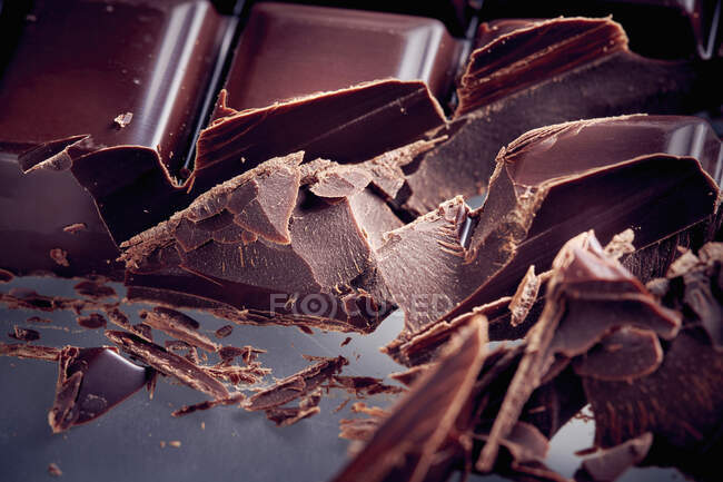 Pieces of chocolate (close-up) — Fotografia de Stock