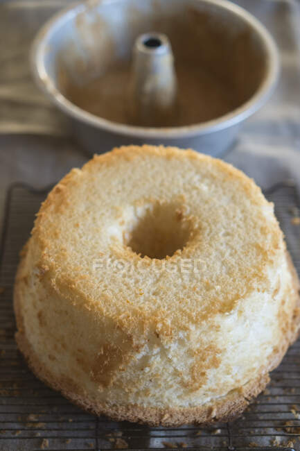 Angel Food Cake Primer plano - foto de stock