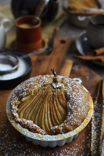 Крупним планом знімок смачного грушевого пирога — стокове фото