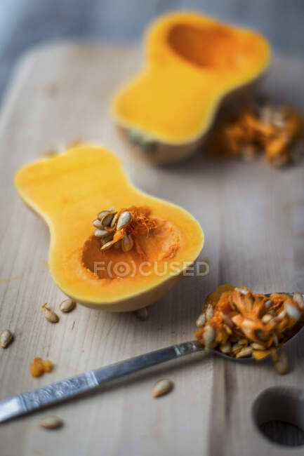 A hollowed out butternut squash — Stock Photo