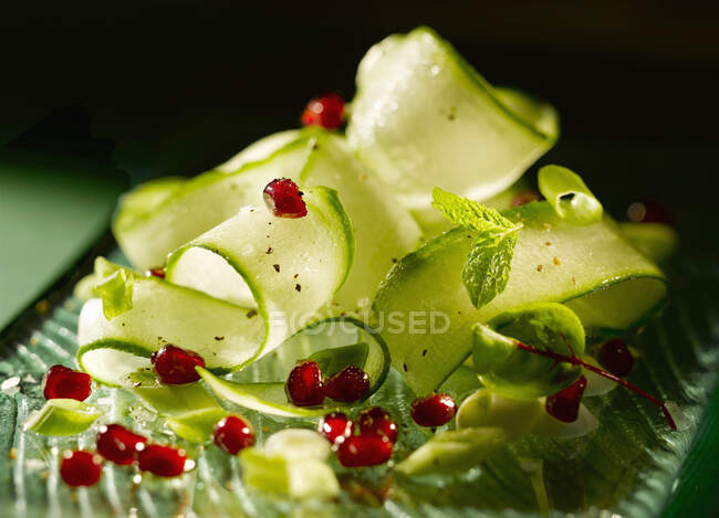 Cucumber And Pomegranate Seeds — Stock Photo