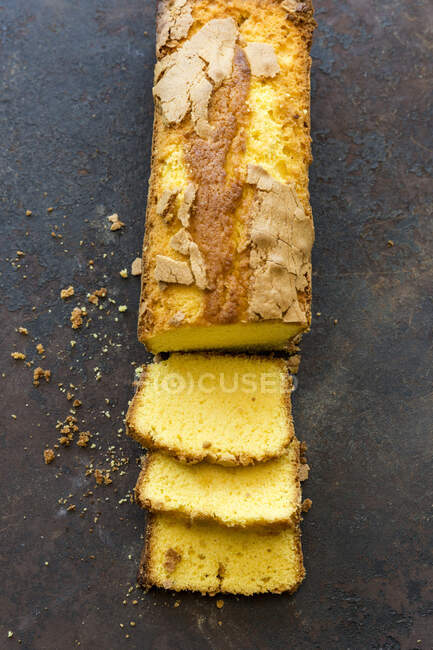 Gâteau au citron, vue du dessus — Photo de stock