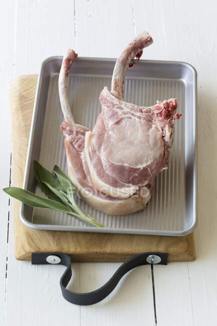 Fresh tomahawk pork chops — Stock Photo