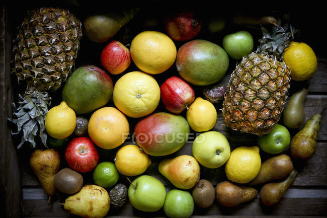Выбор различных фруктов — стоковое фото