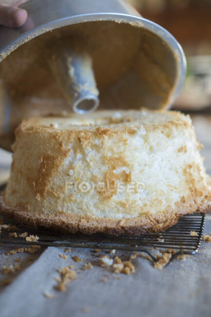 Angel Food Cake Closeup Shot — Fotografia de Stock