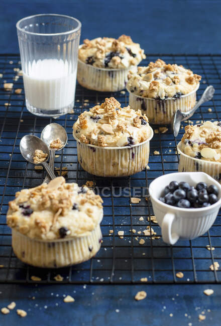 Granola Muffin з Blueberries — стокове фото