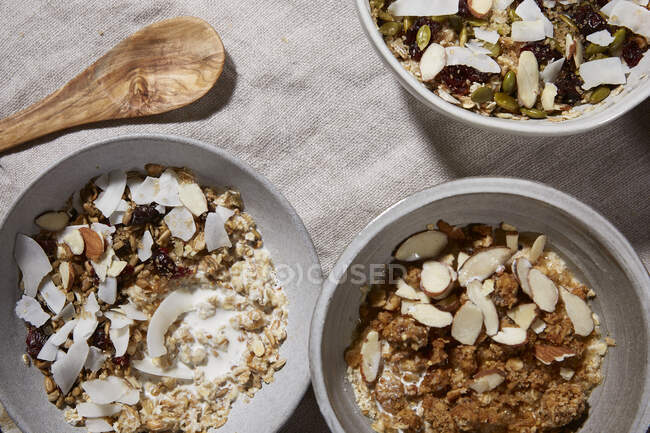 Coconut and almond granola — Stock Photo