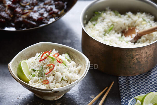 Basmati Rice With Coconut Milk And Ginger — Stock Photo
