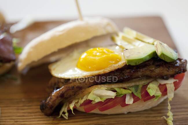 Steak and Egg Prego roll — Stock Photo