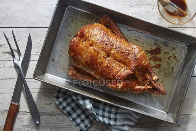 Easy Roast Duck, top view — Stock Photo