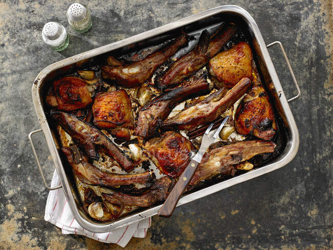 Roasted Maple Chicken n Ribs — Stock Photo