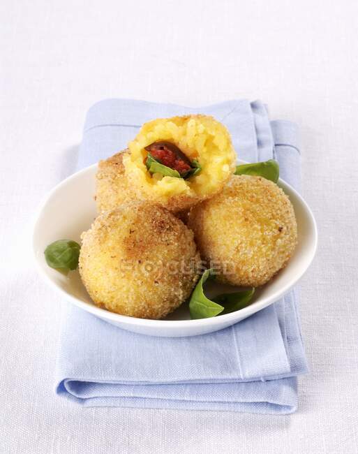 Arancini di Riso (bolas de arroz frito, Itália) — Fotografia de Stock