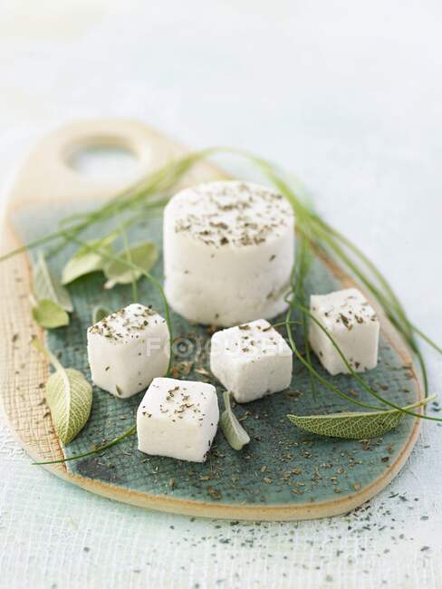 Vegan macadamia nut and cashew nut cheese with pepper — Stock Photo