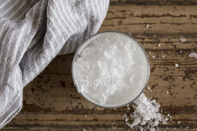 Pyramid salt in a jar — Stock Photo
