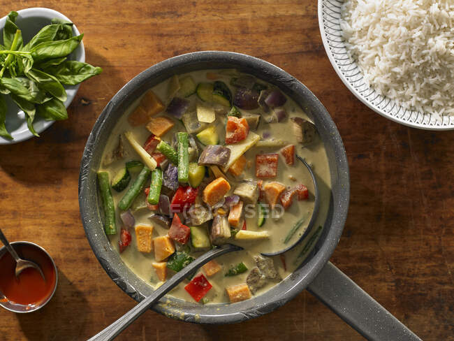 Vegan Thai Curry Vegetais — Fotografia de Stock