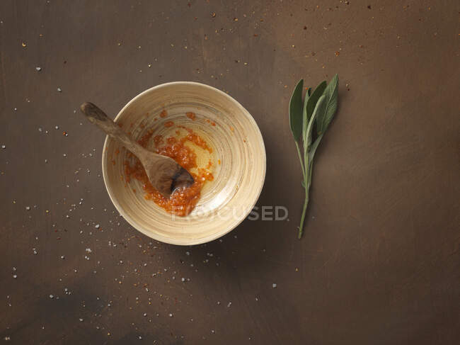 Tomato sauce in a bowl — Stock Photo