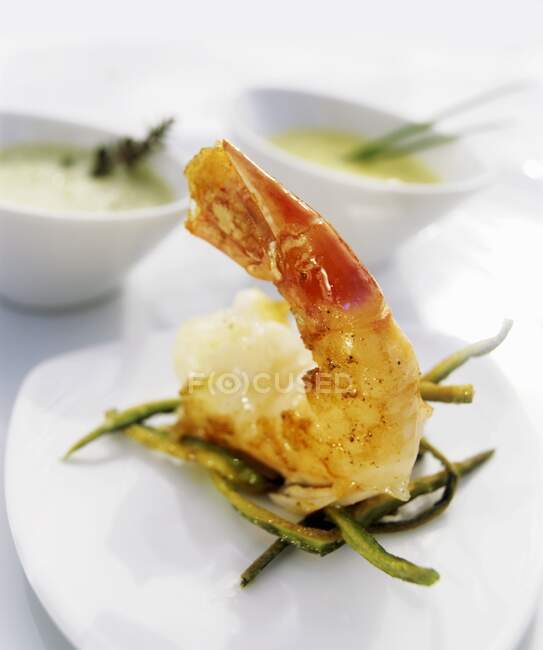 Fried prawn, closeup shot — Stock Photo