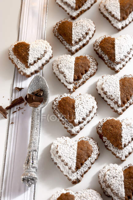 Austrian brabanzerl heart shaped cookies — Foto stock
