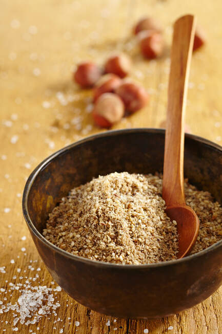 Homemade dukkah (North African spice mixture with nuts) — Stock Photo