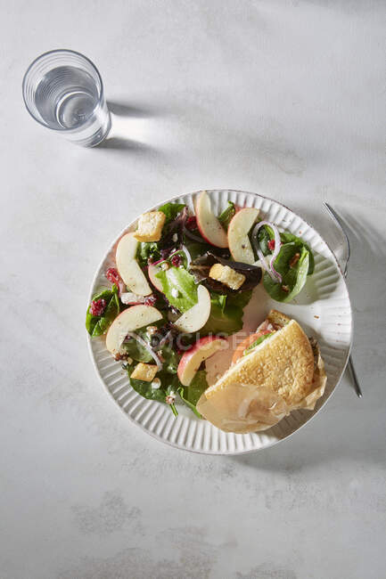 Sandwich with harvest salad — Stock Photo
