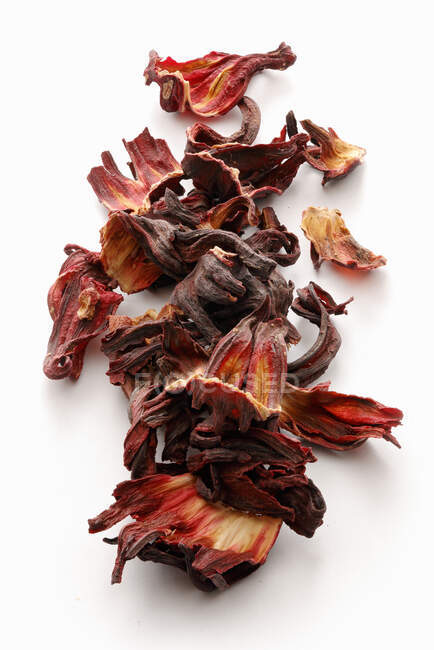 Сушеные цветы гибискуса для чая — стоковое фото