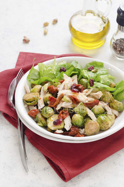 Chicken and Brussel Sprouts Salad — Stock Photo
