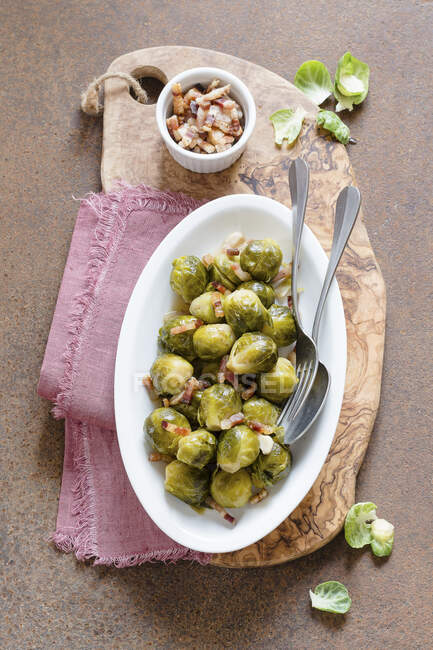 Brussel Sprouts with Bacon — Stock Photo
