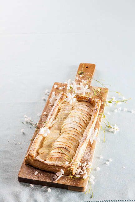 Primer plano de delicioso tarta de manzana - foto de stock
