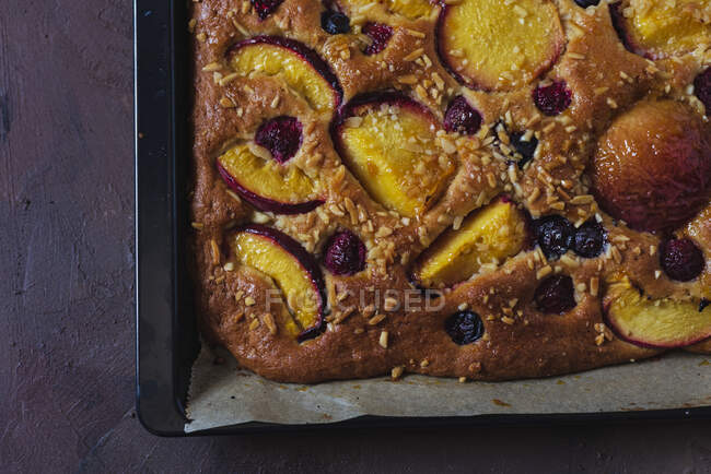 Пирог с фруктами и рикоттой — стоковое фото