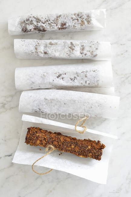 Fit bars on the table — Stock Photo