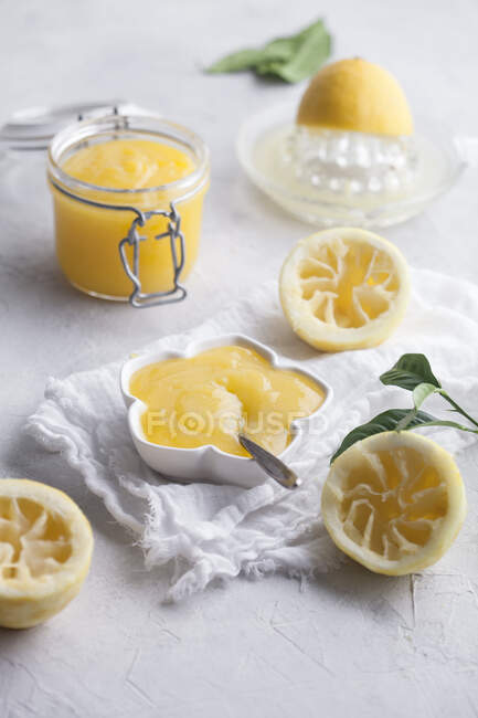 Lemon curd, closeup shot — Stock Photo