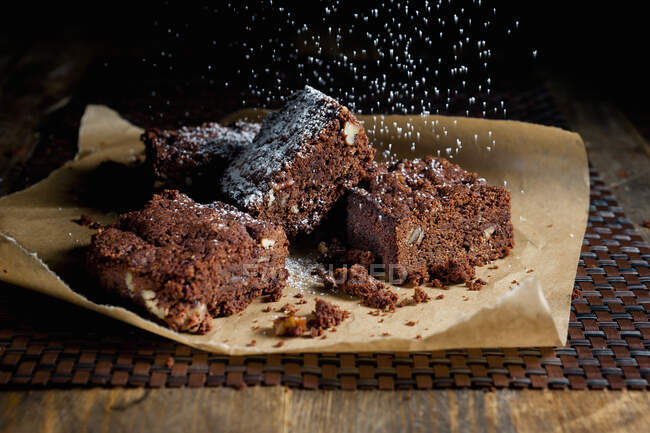 Close-up shot of delicious Chocolate Brownie — Stock Photo