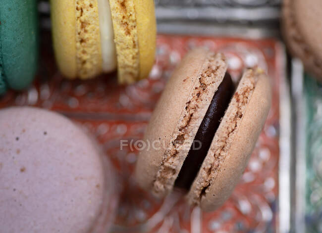Close up shot of mini macarons — Stock Photo