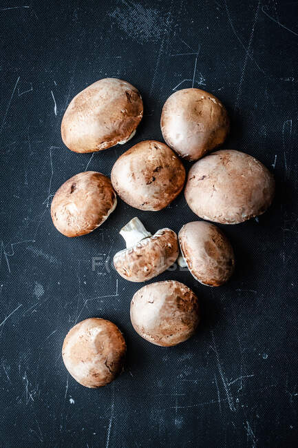 Gros plan sur de délicieux champignons bruns — Photo de stock