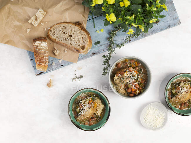 Риболлита (тосканский овощной суп) — стоковое фото