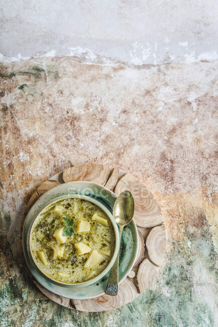Cucumber soup top view — Stock Photo