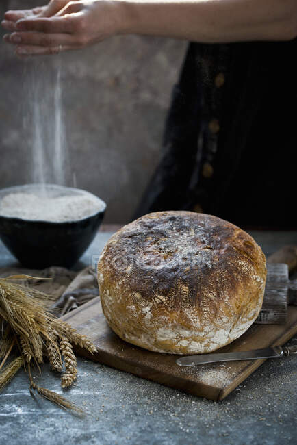 Sourdouh bread close-up view — Stock Photo