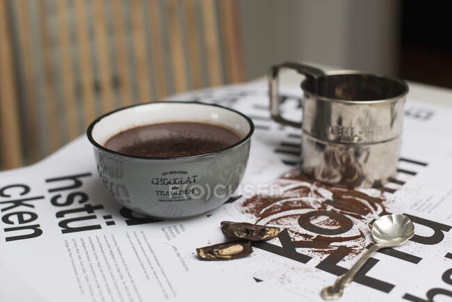 Vista de close-up de chocolate quente — Fotografia de Stock